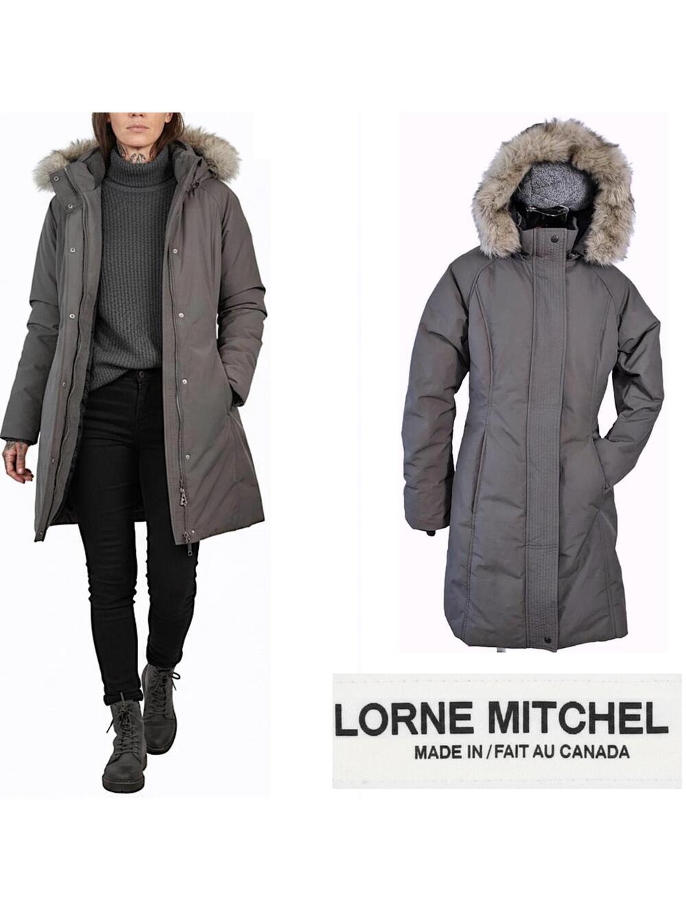 Lorne Canada Spirit Full Down Women Parka Jacket Gray Sz M